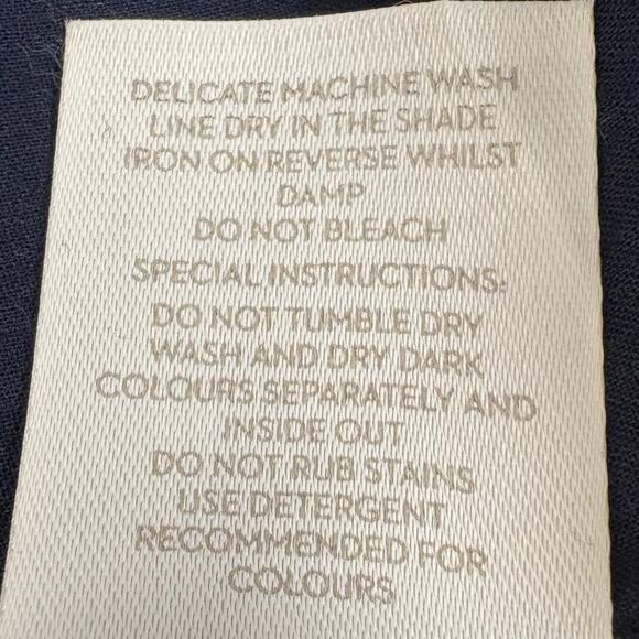 Boden St. Ives High Rise Paperbag Waist Linen Blend Trouser Pants Belt Blue 10R - Picture 6 of 10